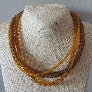Amber Gemstone Necklace, 19" Chunky Statement
